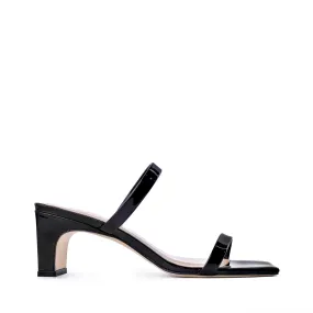 Yuki Black Patent Leather Sandals