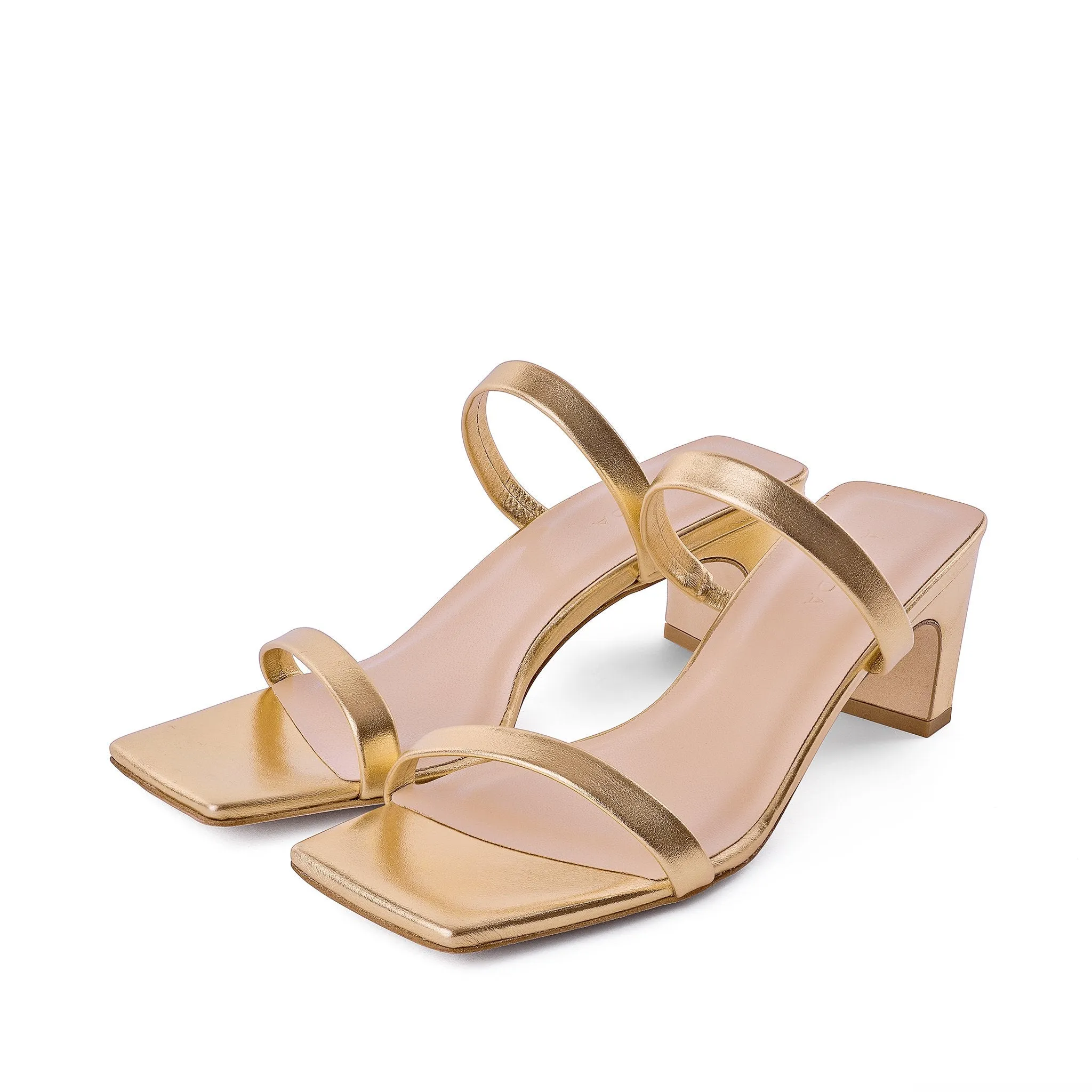 Yuki Gold Metallic Leather Sandals