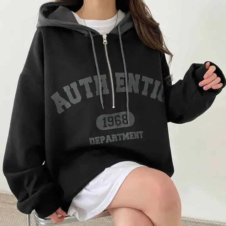 Zipper Versatile Hoodie Thin Niche Style