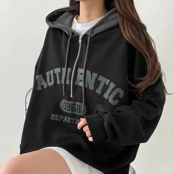 Zipper Versatile Hoodie Thin Niche Style